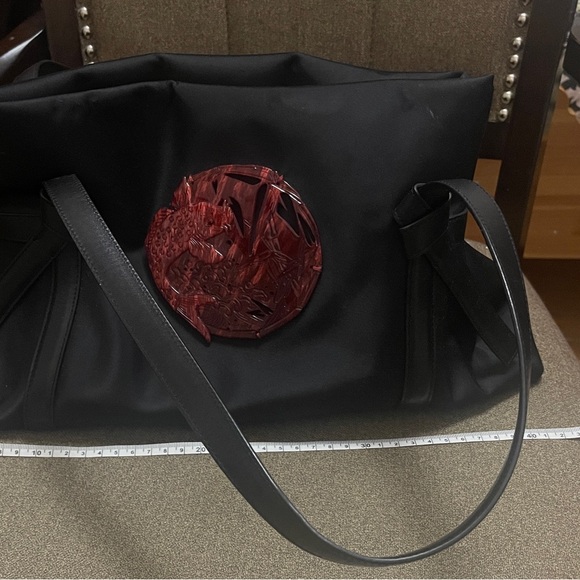 Kenzo Black Nylon and Leather Koi Fish Shoulder Bag - Picture 2 of 5